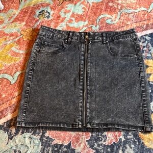 Refuge Black Denim Mini Skirt